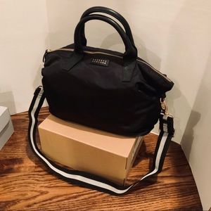 Barney’s New York MONICA TECH-TWILL SATCHEL-BLACK